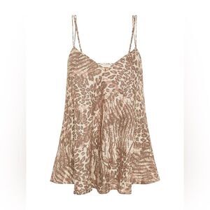 Spell & The Gypsy Ada Animal Leopard Print Linen Cami Tank Top NEW NWT Small